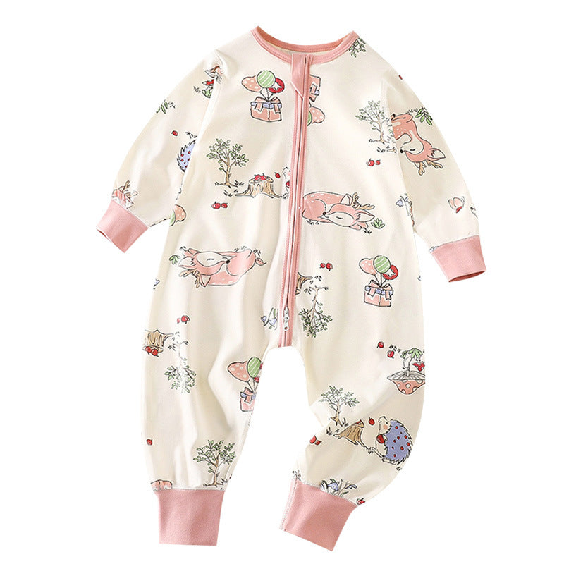 Infant lightweight sleeping bag, 100% cotton class a, all-season baby anti-kick quilt, children's split-leg sleeping bag, unisex bodysuit