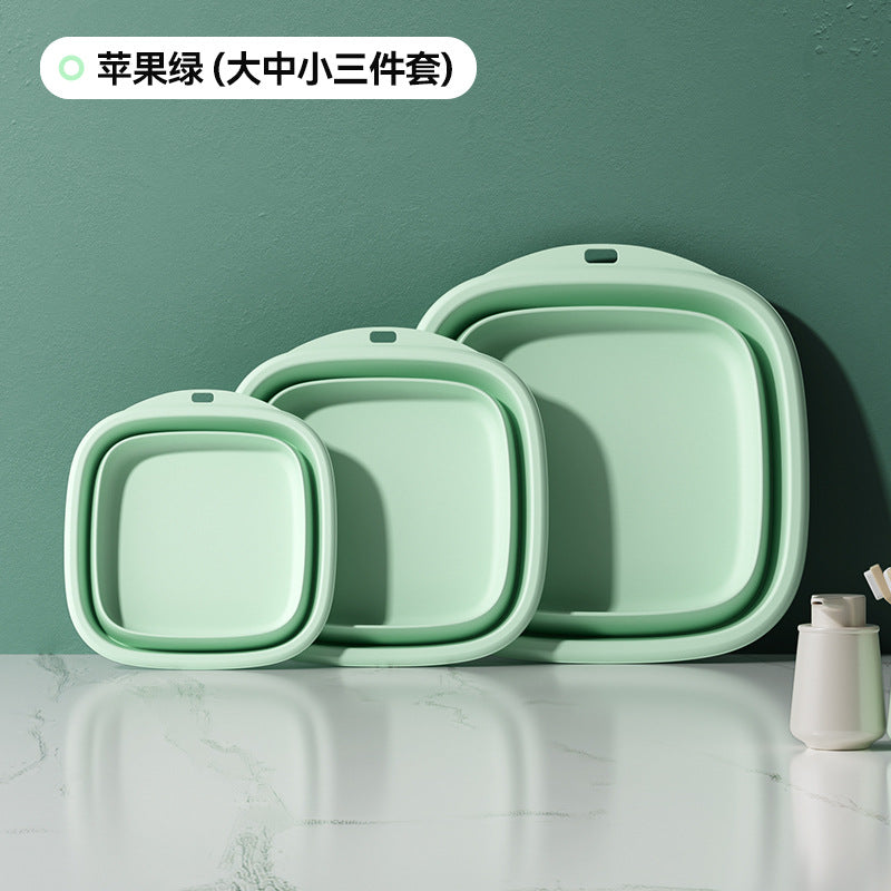 For homefoldable washbasin portable bathroom dormitory washing clothes washbasin multifunctional easy storage plastic basin
