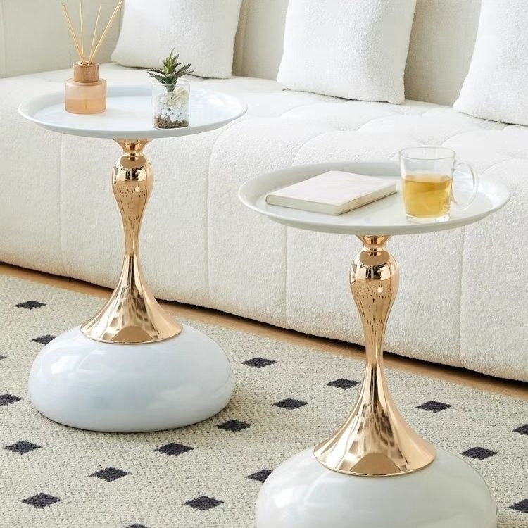 New arrivalclassy sofa side tableaccessible luxuryclassy iron small round table bedroom bedside table for homemovable coffee table