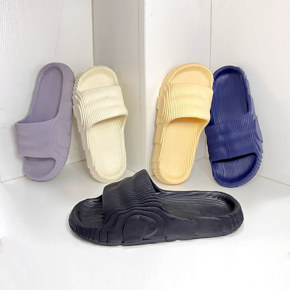 Summernew arrivaltrendy flip-flops kanye stepped on shit slippers plus sizek-stylefashionthick soleeasiest for matchcouple slippers