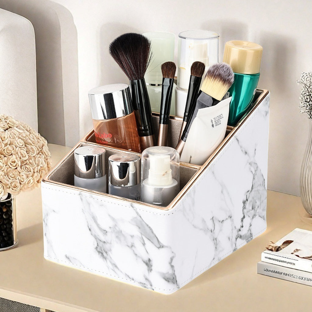 Nordic ing storage box, stone pattern desktop stationery storage box, remote control, finishing box, multifunctional leather pen holder