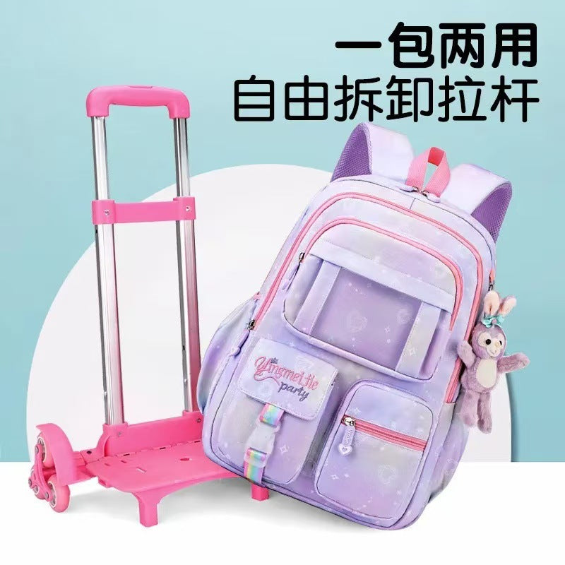 New fashionable large-capacity spine protection and load reduction rod, girls schoolbag, children's primary school students backpack, factory direct sales