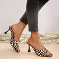 2026 summer new european and american sexy leopard print square toe stiletto heel sandals and slippers - women's minimalist plus size party shoes