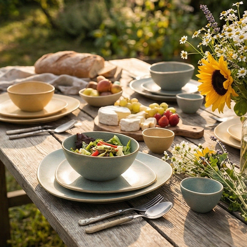 Vintage irregular high-end bowls, plates, and dishes - restaurant, hotel, and home tableware - unique dinnerware for serving dishes, desserts, rice bowls, and plating