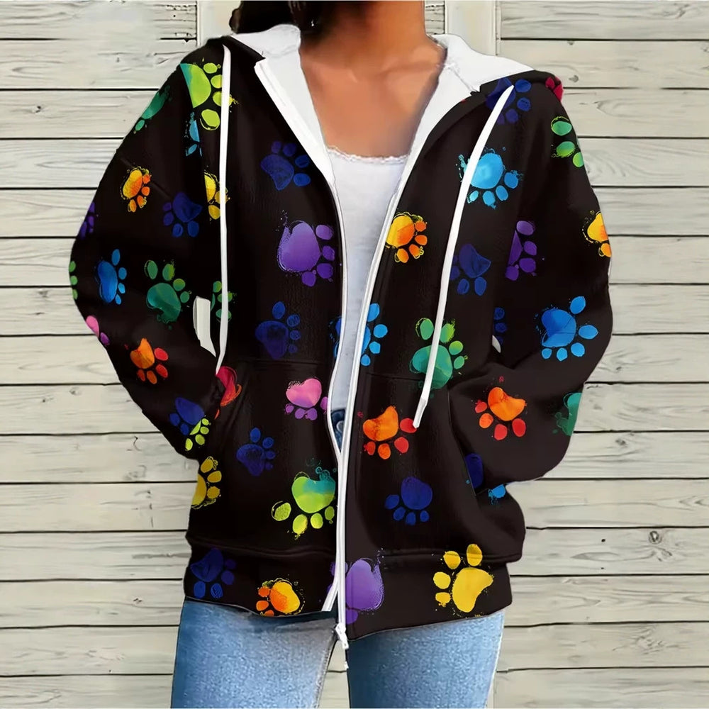 hot-selling plus-size women's zip-up hoodie, new casual long-sleeve hooded sweatshirt jacket, dropshipping available
