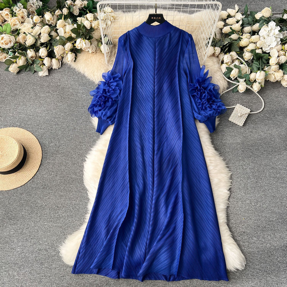High-end elegancedress female niche light mature style stereo flower looseslimming look drape age-reducing fashion style long skirt