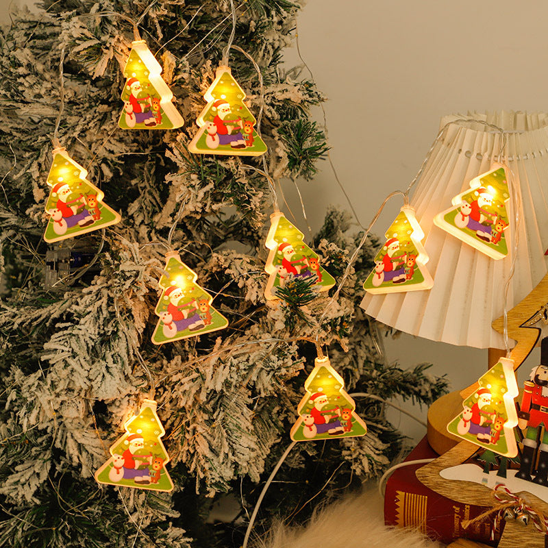 Christmas decorative lights flashing lights string lights hollowed out elk hanging lights girl room layout atmosphere trunk atmosphere