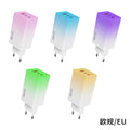 65w multi-port charging head usb+type-c gradient shell qc3.0 us, european and british standard fast charging charging head with light