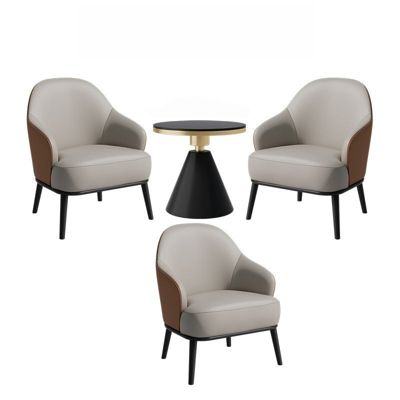 Luxury reception & negotiation table and chair set - ideal for sales centers, lounges, small round tables, leather sofa chairs, showrooms, and 4s stores