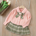 Girls' sweater jk set - new autumn  collection: stylish two-piece princess dress outfit for little girls