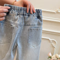 New spring trendy girls' jeans: korean style fashionable and stylish casual pants for kids - versatile children's clothing