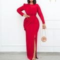 D190   foreign trade plus size women's clothing  new mesh panel evening gown long dress european and american style dress