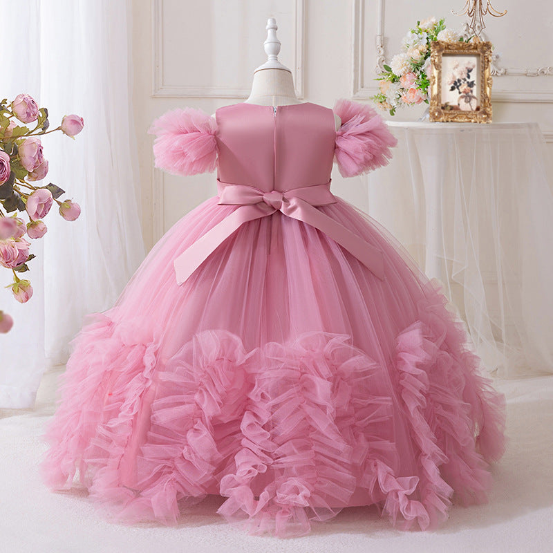 Girls' dresses flower girl wedding dresses tutu skirts girls' flower girl wedding dresses evening gowns runway fashion trendy cross-border ready stock
