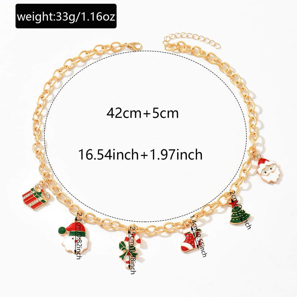 Christmas party necklace wholesale fashionstylishfashion cartoon drip oil santa candy women's clavicle chain