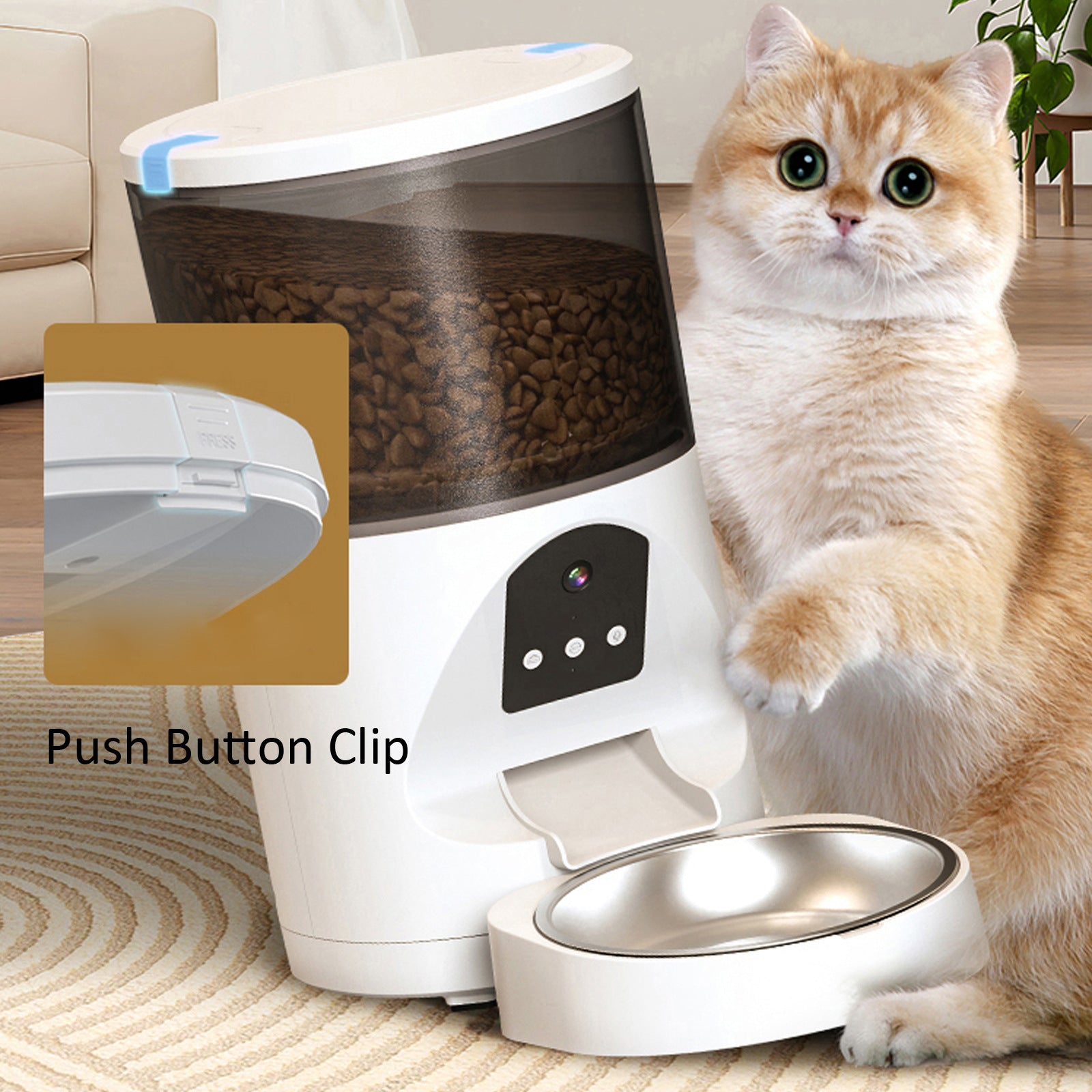 Source factory Visual pet feeder Large wide angle high definition camera Foreign trade Cross border explosion Automatic feeder