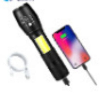 Flashlight, strong light, rechargeable household outdoor long-distance light, super bright zoom, small portable mini power bank led flashlight