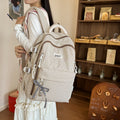 Fresh plaid backpack for women, college & middle school students - lightweight, minimalist, large capacity, korean style, girls' shoulder bag
