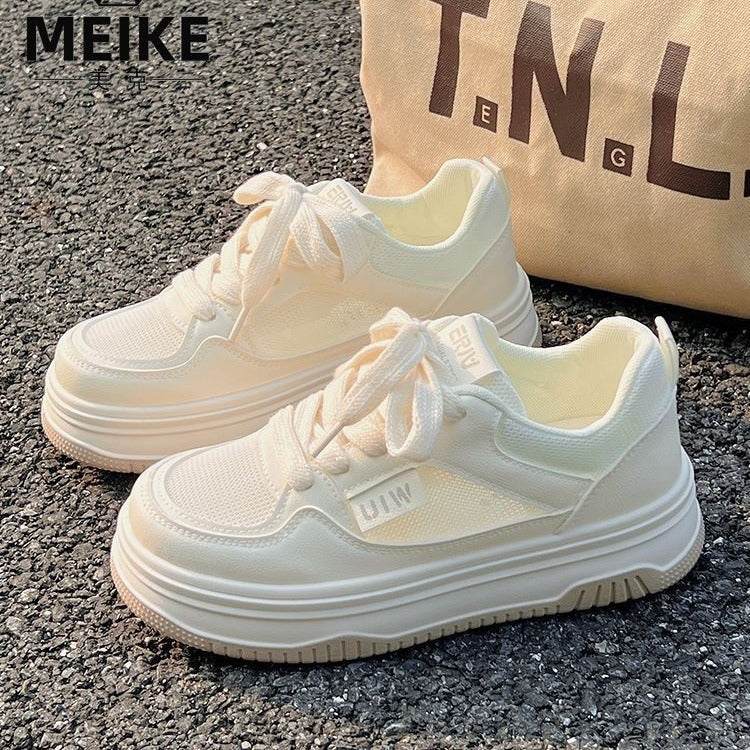 RV mesh breathable little white shoes women's 2024 new summer thin thick baseplate shoes niche milk huhu casual shoes women