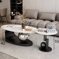 Slate coffee table cream style living room for home oval modern small apartment black and white classy design coffee table combination