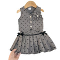 Kids clothing cross-border exclusive for european and american girls new arrival children's gray vest + skirt two-piece set
