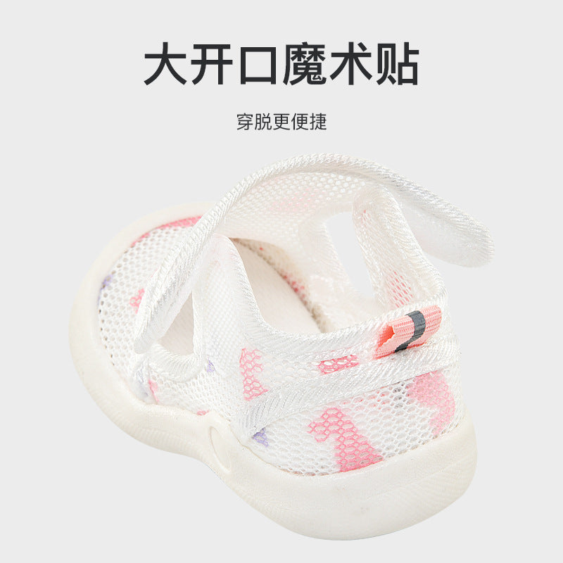Baby sandals for boys, summer first walker shoes, 0-1-2 years old infant anti-slip soft sole mesh shoes for babies and toddlers, baby girl shoes