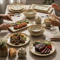 European retro irregular ceramic bowl, plate, and dish set - stylish, high-value tableware for restaurants and home use, rustic farmhouse ceramic dinnerware set