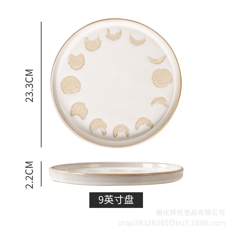 Influencer-style retro creative stoneware dinner plate - ceramic dinner plate, salad plate, steak plate for home use - wholesale