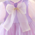 summer korean style french fairy dress - kids' large bow tutu dress for baby girls - purple tulle dress