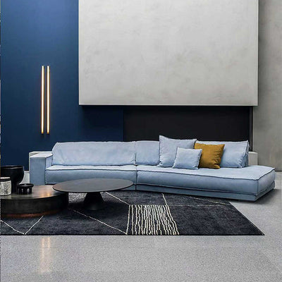 Italian normcore special-shaped corner budapest sofa full matte leather living room casual fabric sofa
