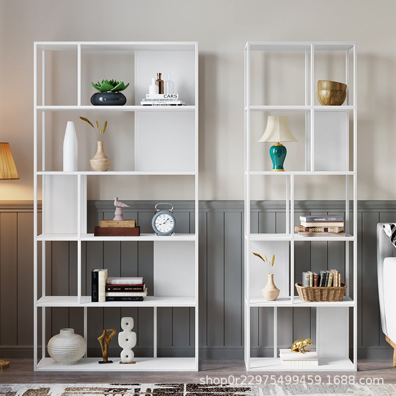 American wrought iron partition shelf bookshelf floor-to-ceiling multi-layer storage design is suitable for living rooms and offices