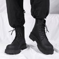 Boots for men 2026new arrivalspring black british style fan motorcycle workwear boots high-top soft leather waterproofcasual leather boots