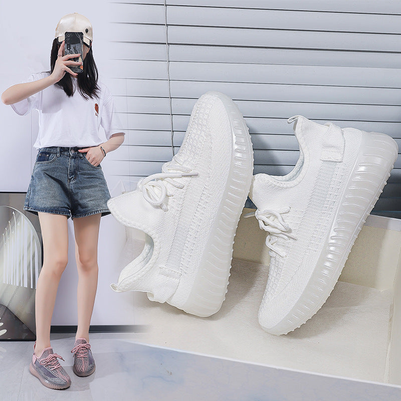 Spring/summer 350 flyknit new arrival: versatile, trendy, casual, athletic, running shoes - soft, flat, sock-style, breathable mesh