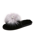 2024 fall/winter new korean style butterfly one-strap flat slippers, warm round-toe indoor/outdoor cotton slippers, fuzzy slippers for women