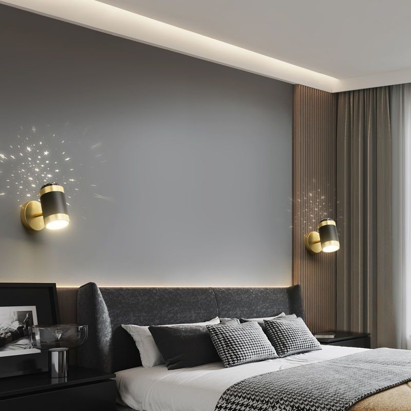 Nordic wall lamp  new internet celebrity starry sky lamp projection bedside light luxury creative stylish bedroom lighting fixture