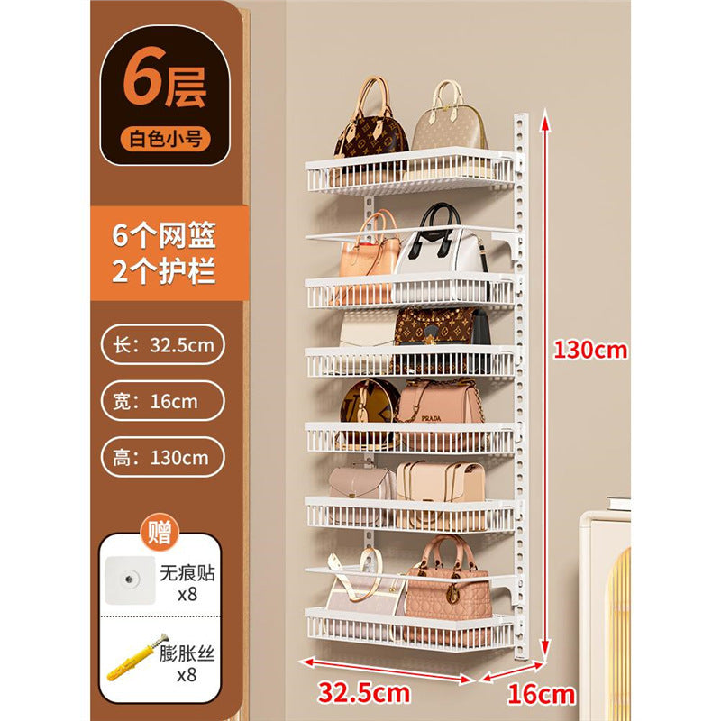 No-drill door back organizer, narrow gap wall-mounted multi-tier shelf, bathroom wall storage rack, toilet cabinet side organizer