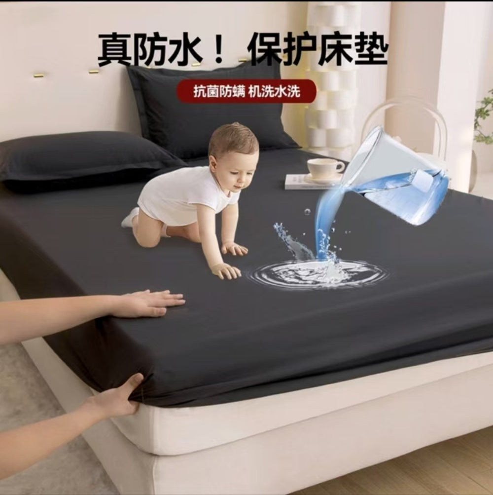 2024 new arrival: solid color tpu waterproof fitted sheet - class a, machine washable, mattress protector for innerspring mattresses