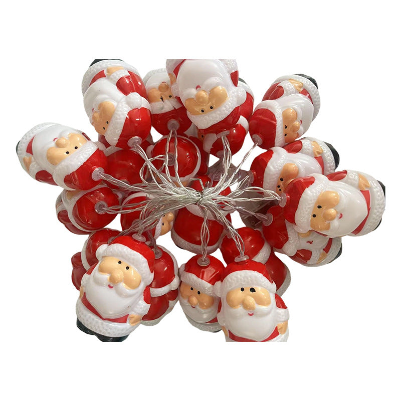 Cross-border Christmas old man headlight string, snowman outdoor festival battery box USB arrangement decorative small lights wholesale