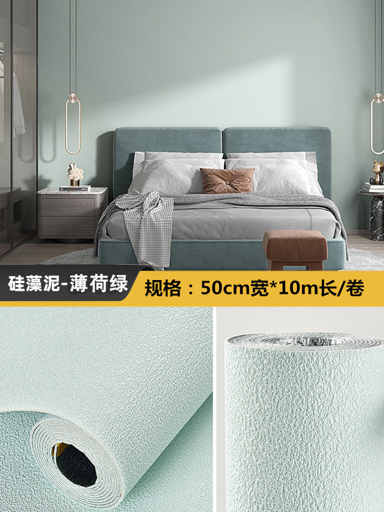 Special wallpaper for gray walls Self-adhesive waterproof and moisture-proof 3D three-dimensional wall stickers Wall wallpaper to cover up ugly household dormitory stickers