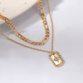 Fashion cross-border e-commerce jewelry diamond-encrusted thick chain multi-layer necklace exaggerated alloy pendant small fragrant clavicle chain for women