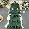 Classy banquet dress classyaccessible luxuryniche styleruffles cake skirt heavy industry pleated silmlongdress