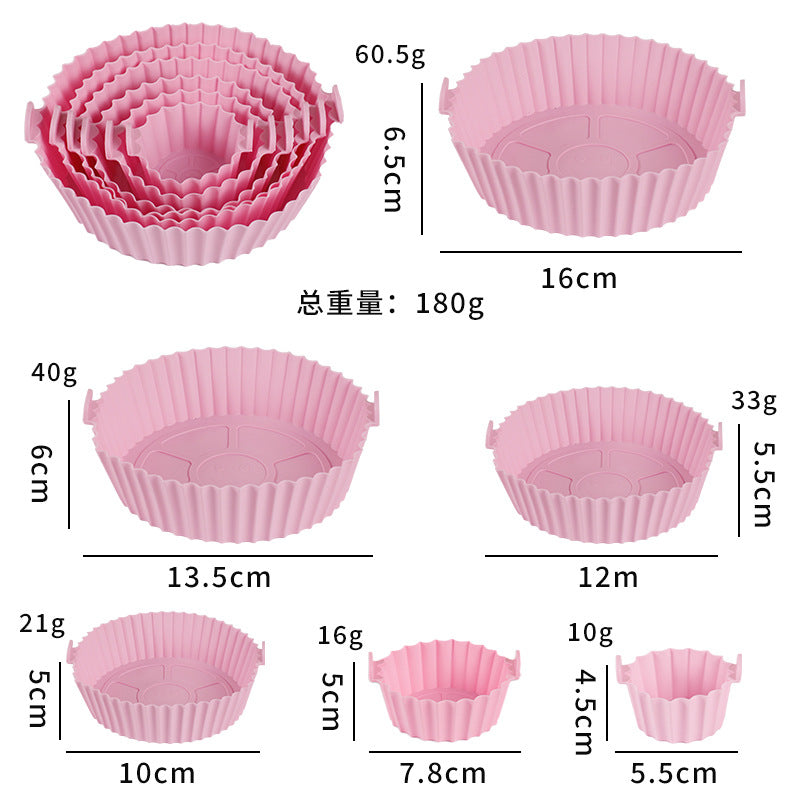 hot-selling silicone baking pan, high temperature resistant air fryer, easy to clean round baking mold, for home silicone baking pan