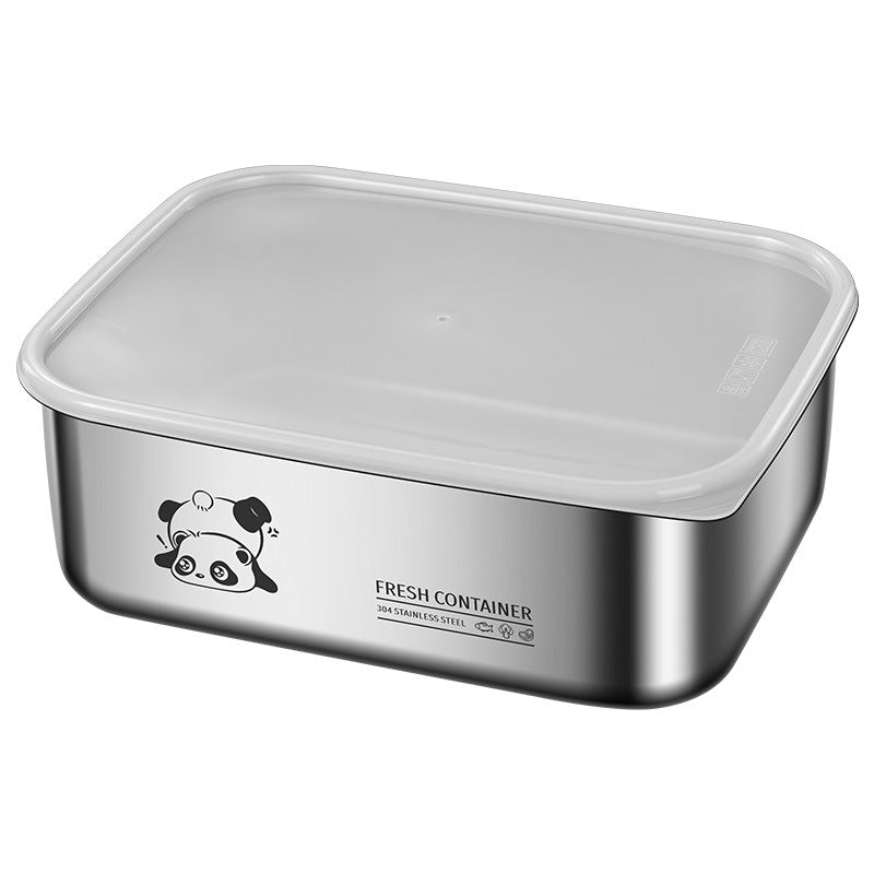 304 stainless steel crisper with lid large capacity refrigerator storage box food grade picnic portable box sealed lunch box