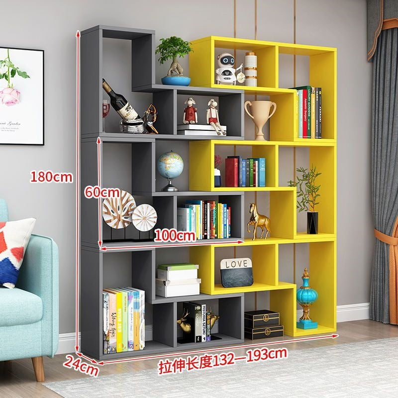 Free shipping casual combination bookshelf bookcase creative corner bedroom floor-standing simple storage rack partition display rack entrance