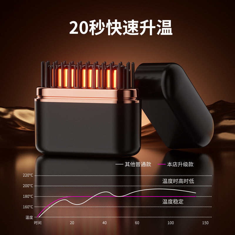 mini wireless hair straightening brush - travel-friendly, ultra-long battery life, multi-level temperature control, and negative ion technology