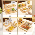 Bamboo and wood tray sets - available in sets of two, four, or six - japanese-style home use cups and plates, rectangular fruit platters, hotel and restaurant bbq dishes