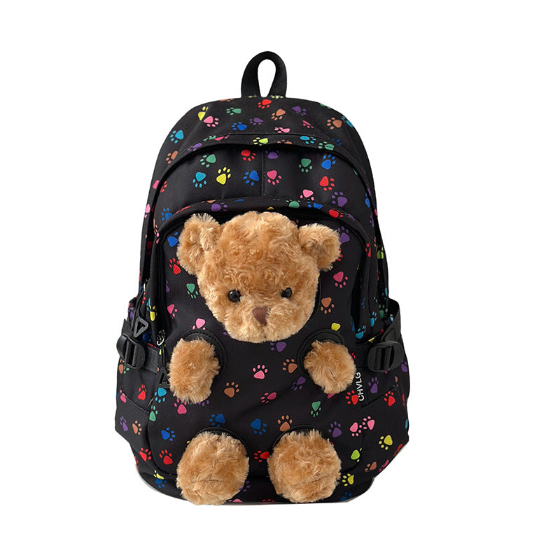 New Korean version cute doll backpack junior high school student schoolbag girls trend cute girl backpack