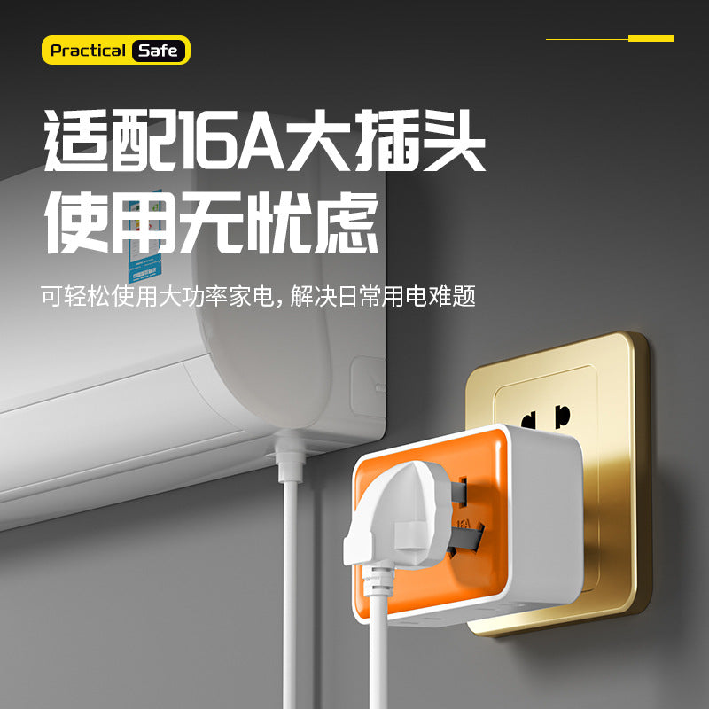 Multi-outlet power strip - convertible socket panel, 1-to-multiple plug adapter with 16a power strip for home charging