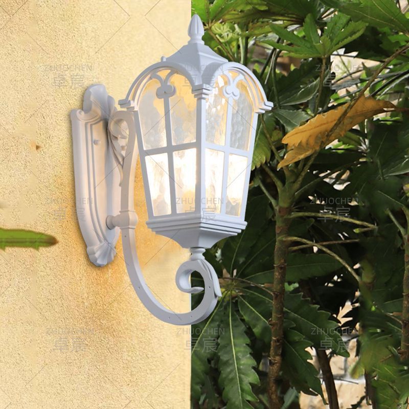 Solar powered wall light - modern waterproof outdoor lighting for villa gardens, patios, and balconies - white