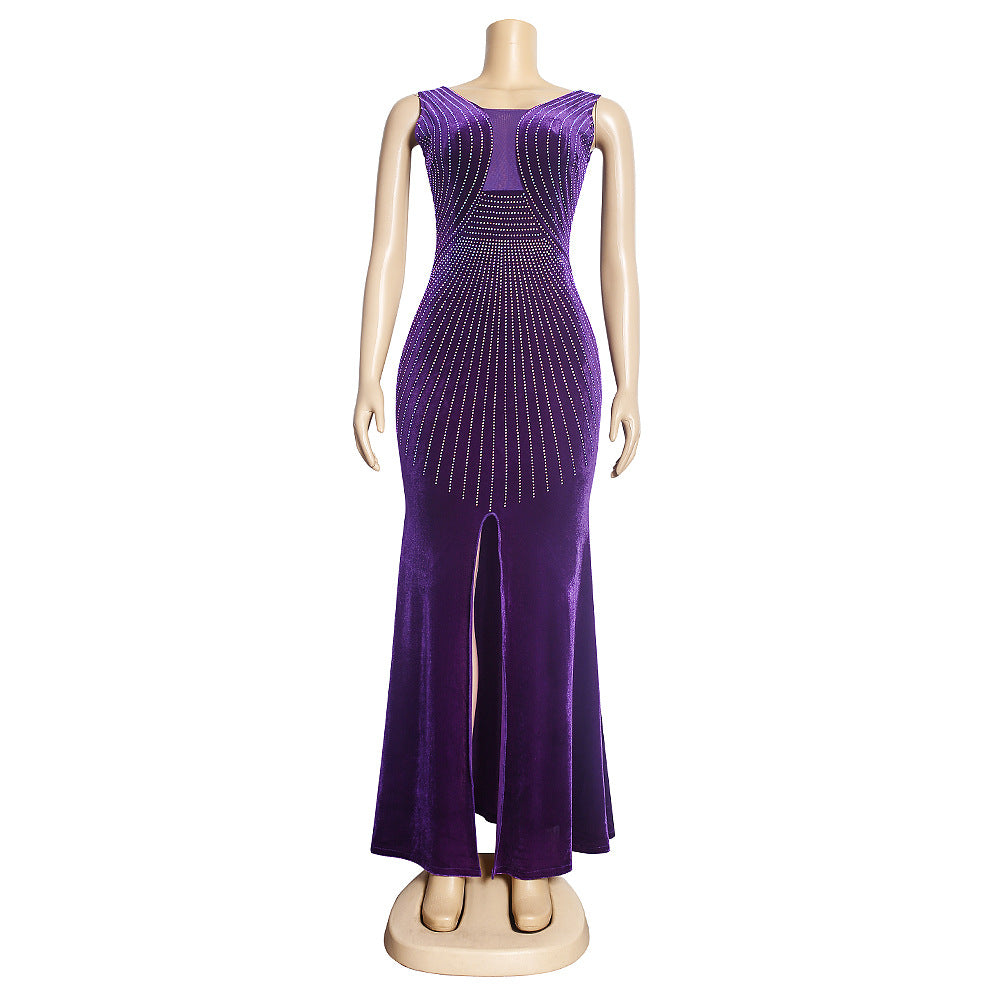 European and american style new african export plus size women's clothing ebey   socialite slim fit slit dress