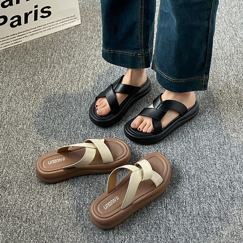 Thick sole slippers for women easiest for matchnew arrivalsummeroutwearfashion sports casual soft bottom beach women's sandals